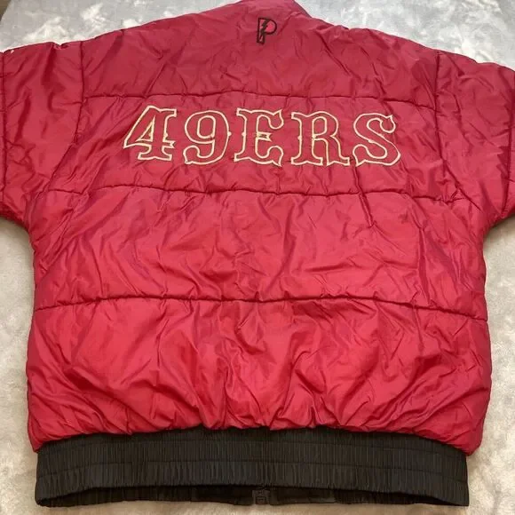 Vintage San Francisco 49ers Reversible Jacket Mens S Big Logo NFL Pro Player 90s - Picture 5 of 16